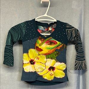 Desigual Kids Long Sleeve Shirt with Artistic Floral Design inspired by cirque